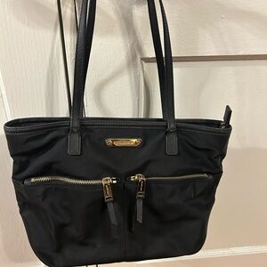 MICHAEL Michael Kors Black Shoulder Bag with Gold Details